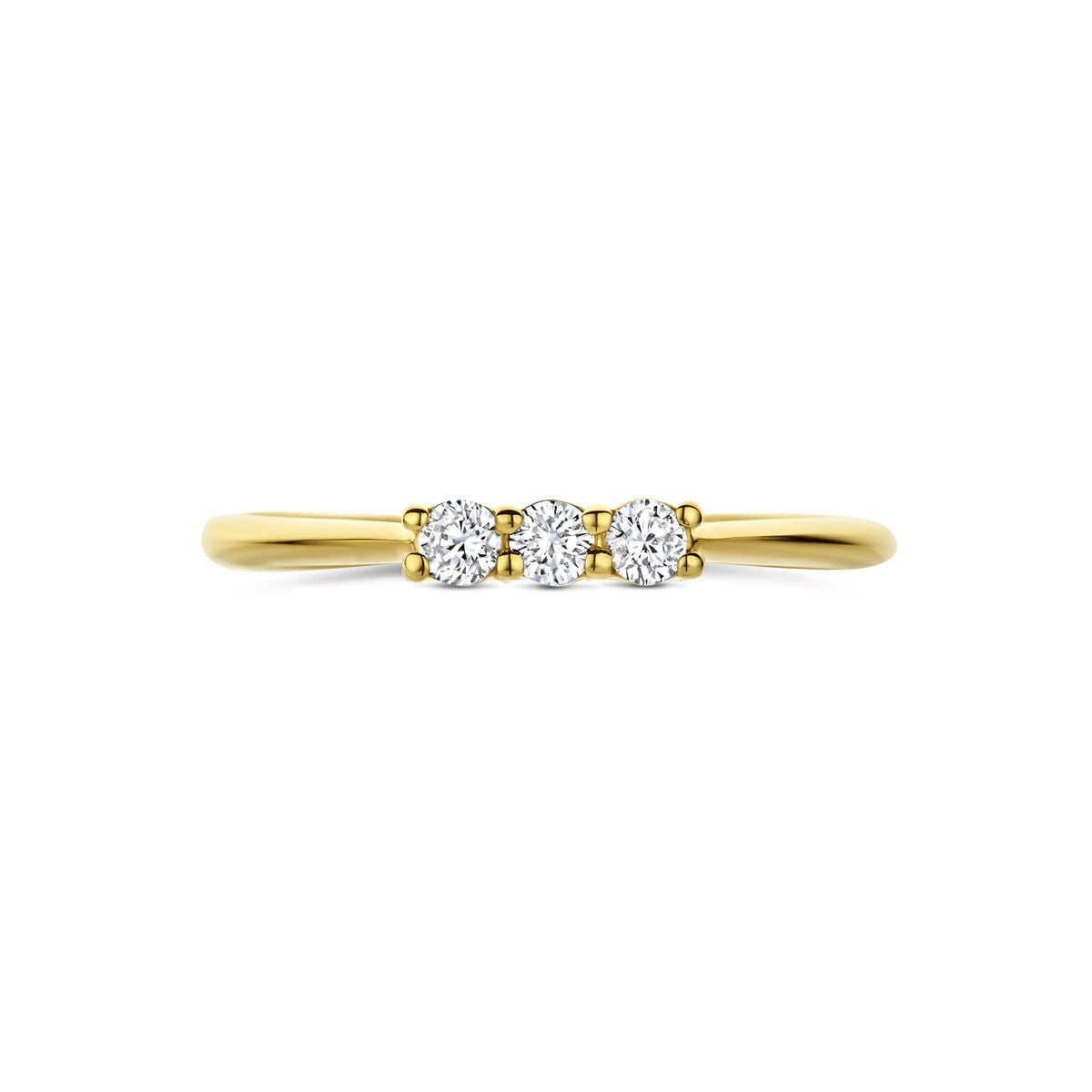 Anillo de oro amarillo de 14k con diamante cultivado en laboratorio