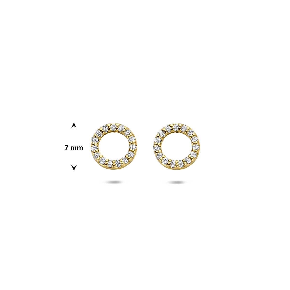 Pendientes de botón de oro amarillo con diamante cultivado en laboratorio