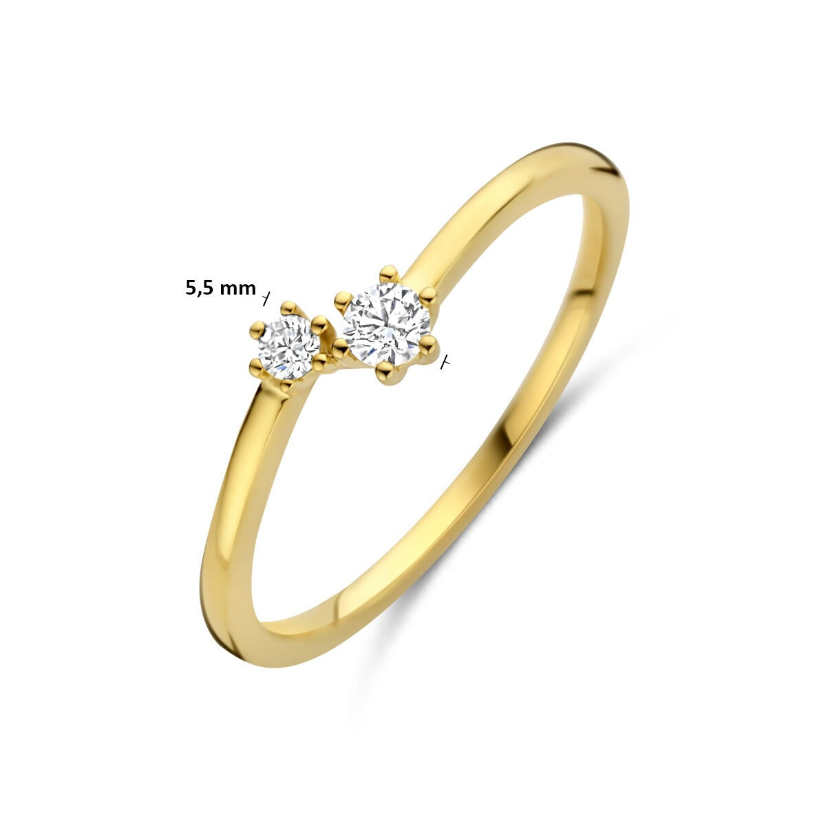 Anillo de mujer en oro con diamante – 14k oro amarillo
