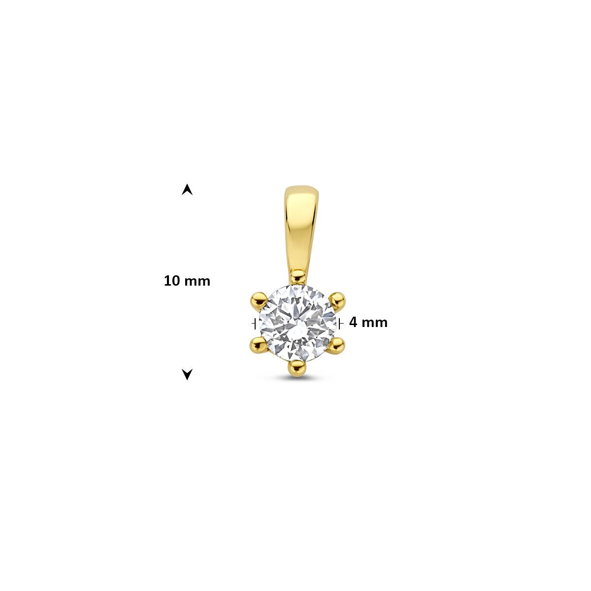 Colgante de oro con diamante cultivado en laboratorio – 14k oro amarillo