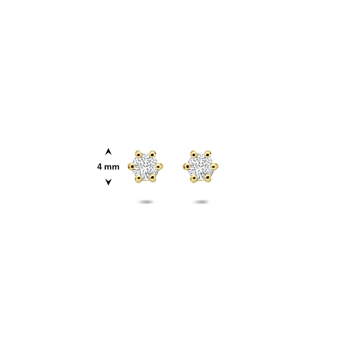 Pendientes de botón de oro amarillo con diamante cultivado en laboratorio