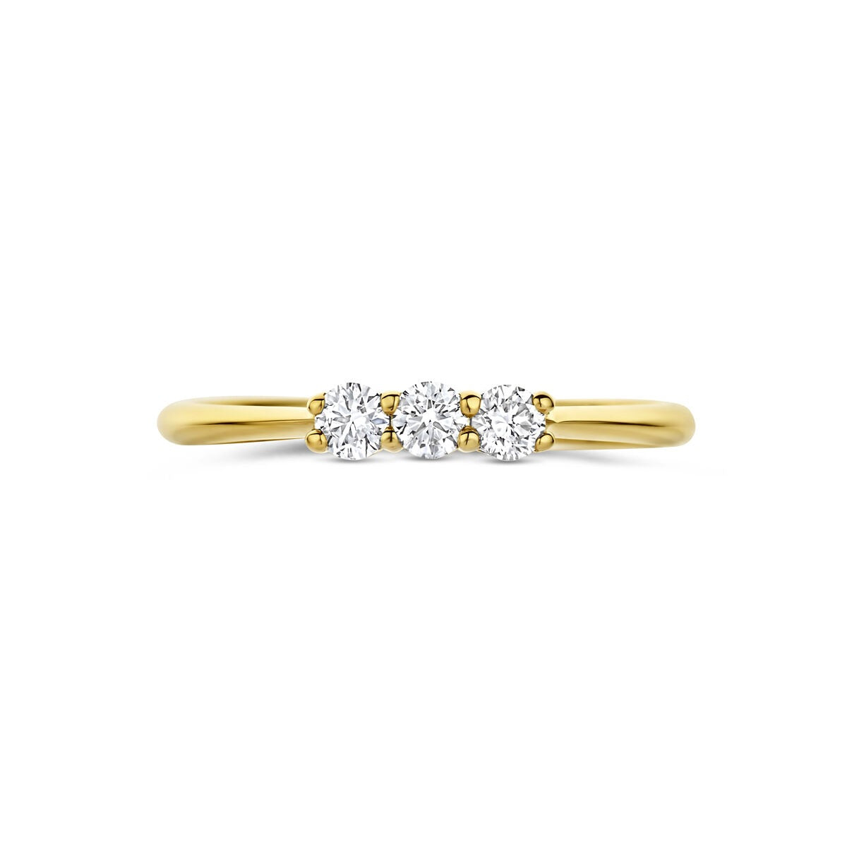 Anillo de oro amarillo de 14k con diamante cultivado en laboratorio