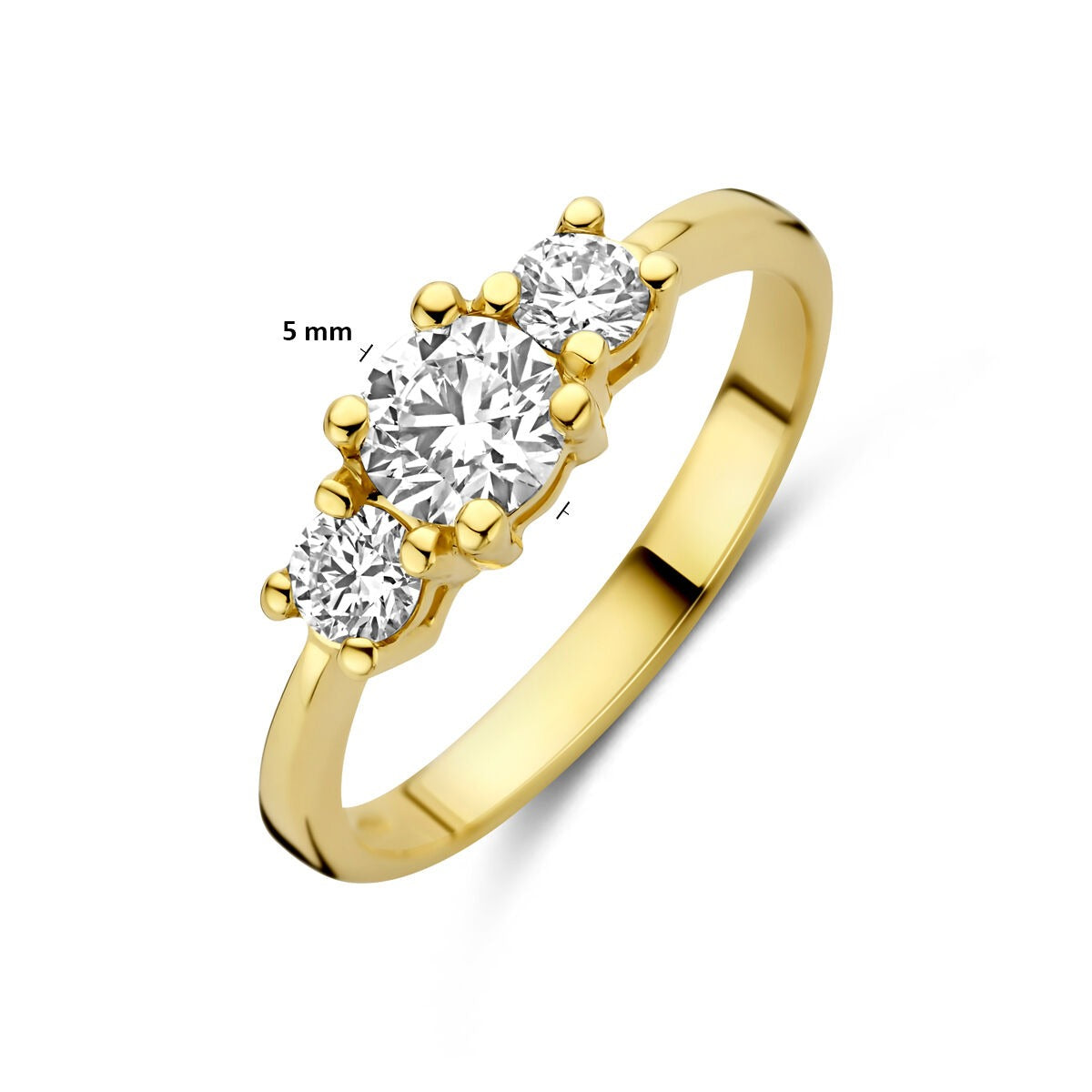 Anillo de oro amarillo de 14k con diamante cultivado en laboratorio – incluye certificado