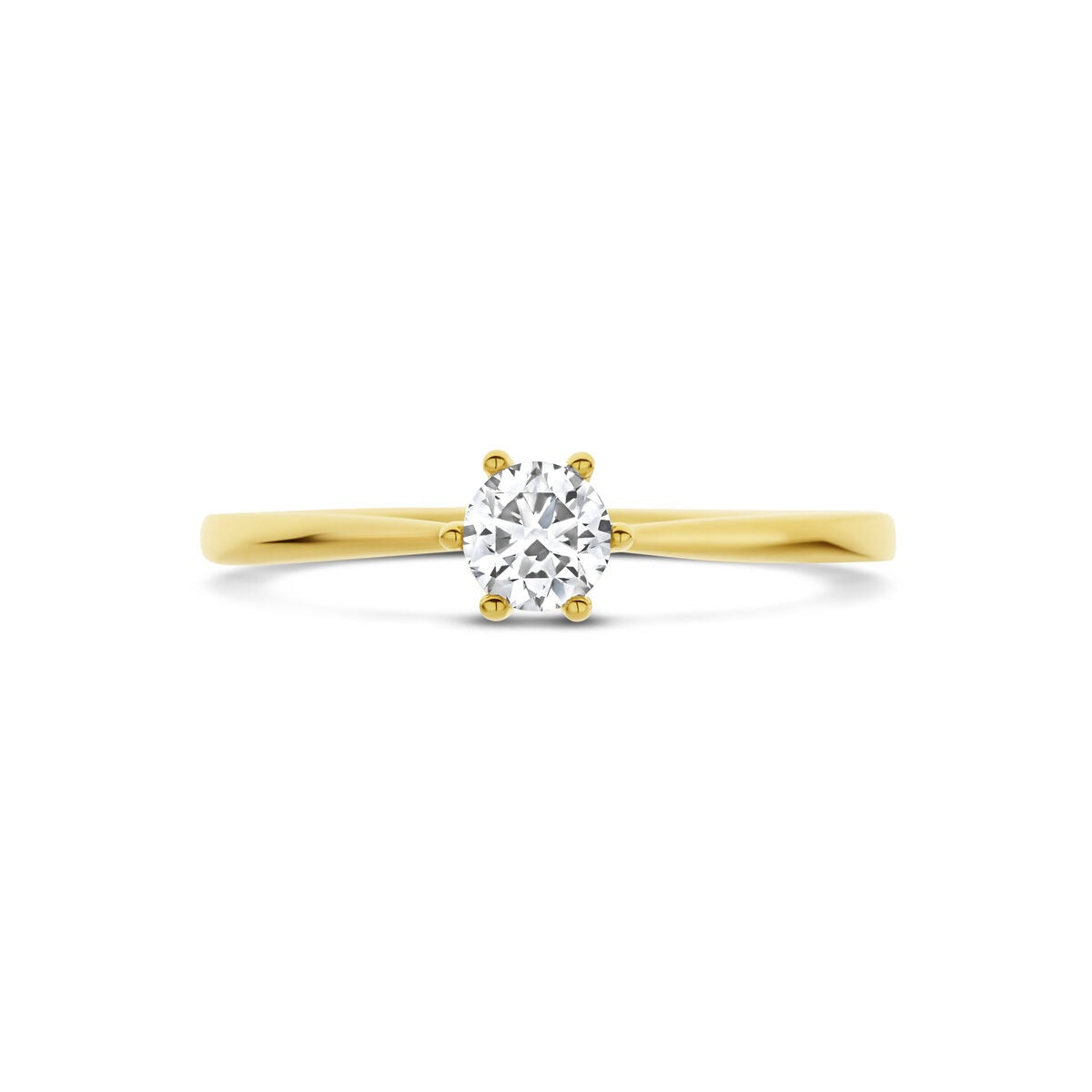 Anillo de mujer en oro con diamante cultivado en laboratorio – 14k oro amarillo
