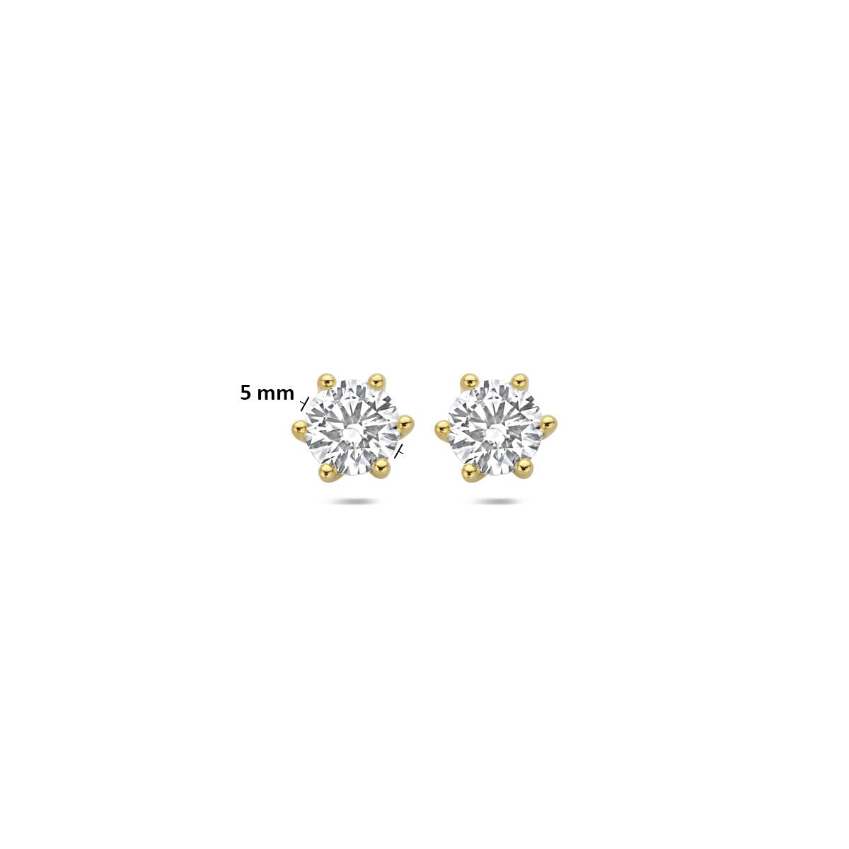 Pendientes de botón de oro con diamante cultivado en laboratorio – 14k oro amarillo