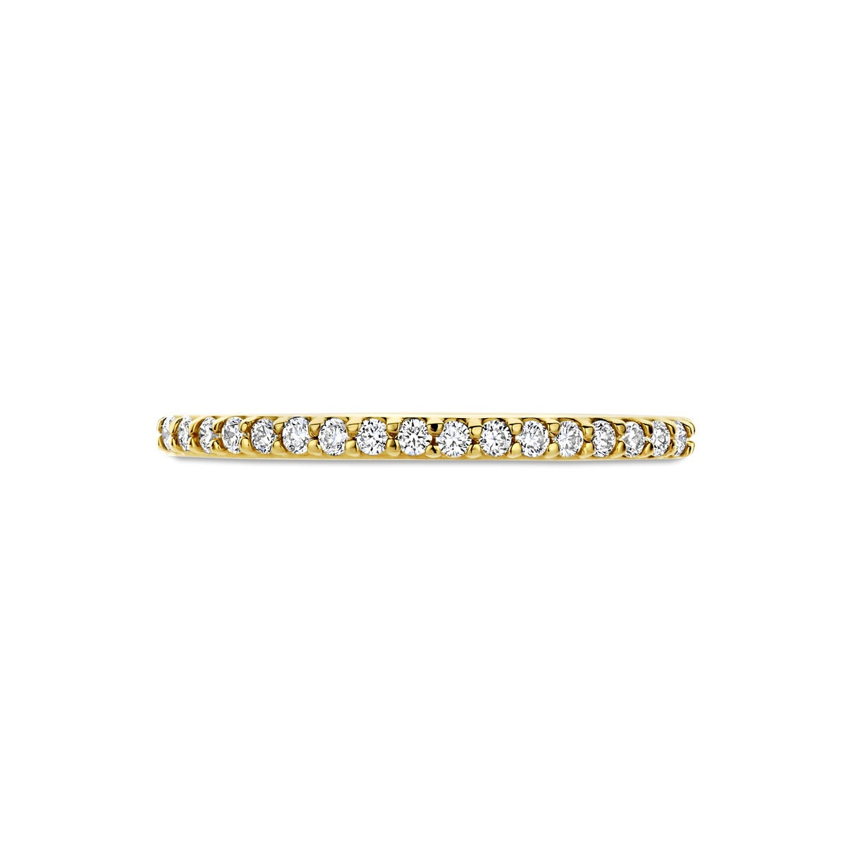 Anillo de oro amarillo de 14k con diamante cultivado en laboratorio