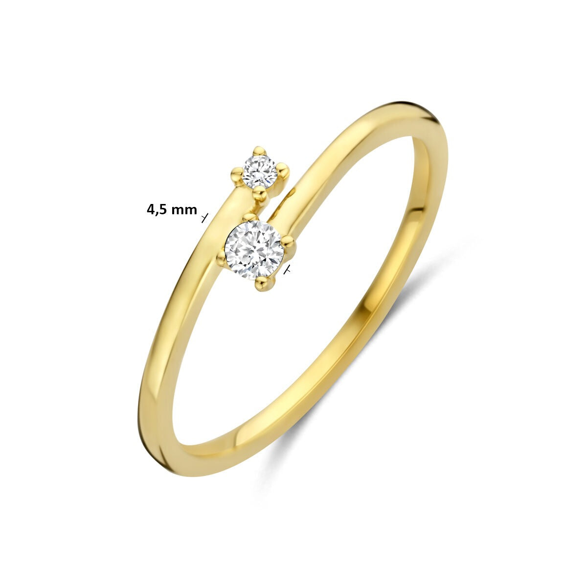 Anillo de mujer de oro con diamante – 14k oro amarillo