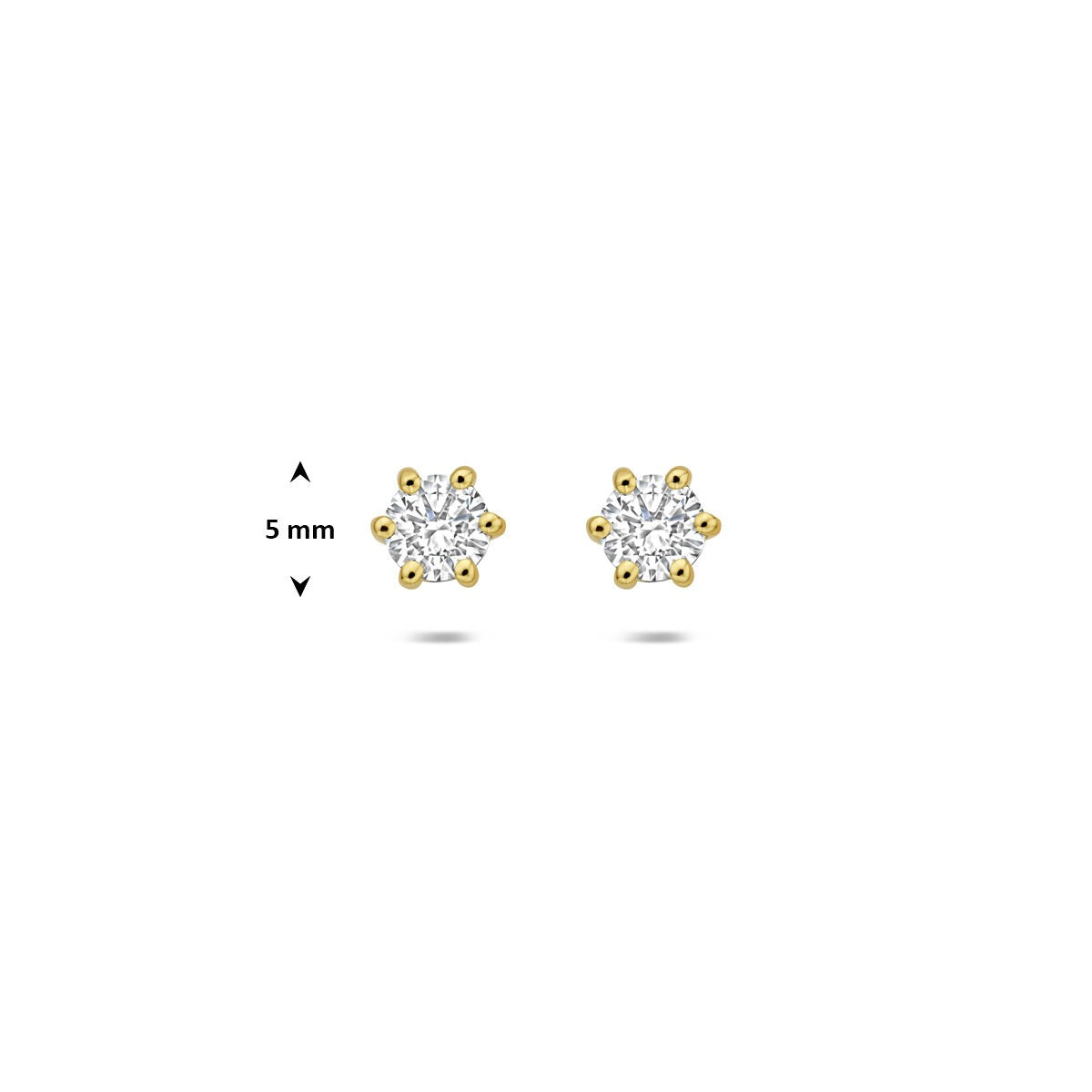 Pendientes de botón de oro amarillo con diamante cultivado en laboratorio