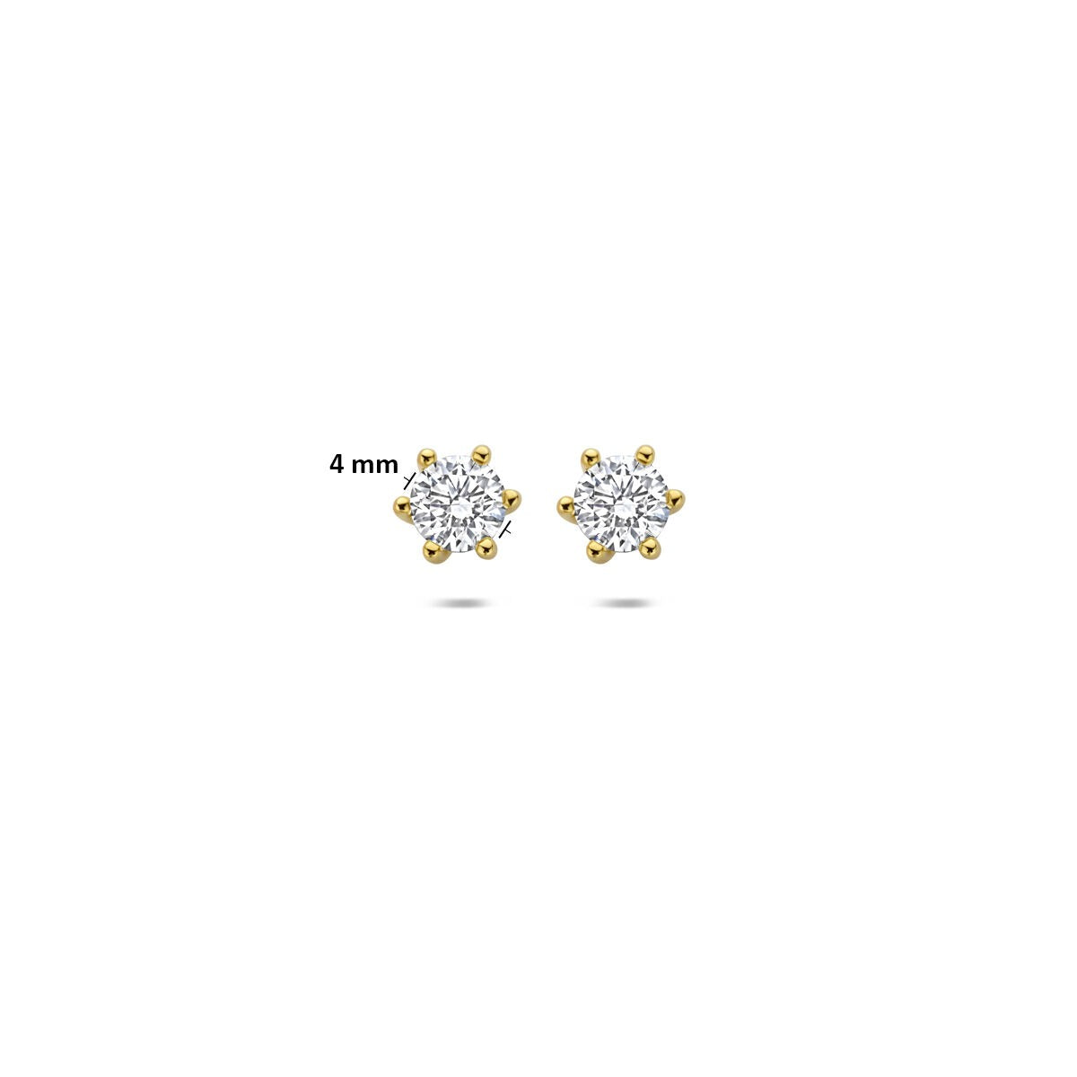 Pendientes de botón de oro con diamante cultivado en laboratorio – 14k oro amarillo