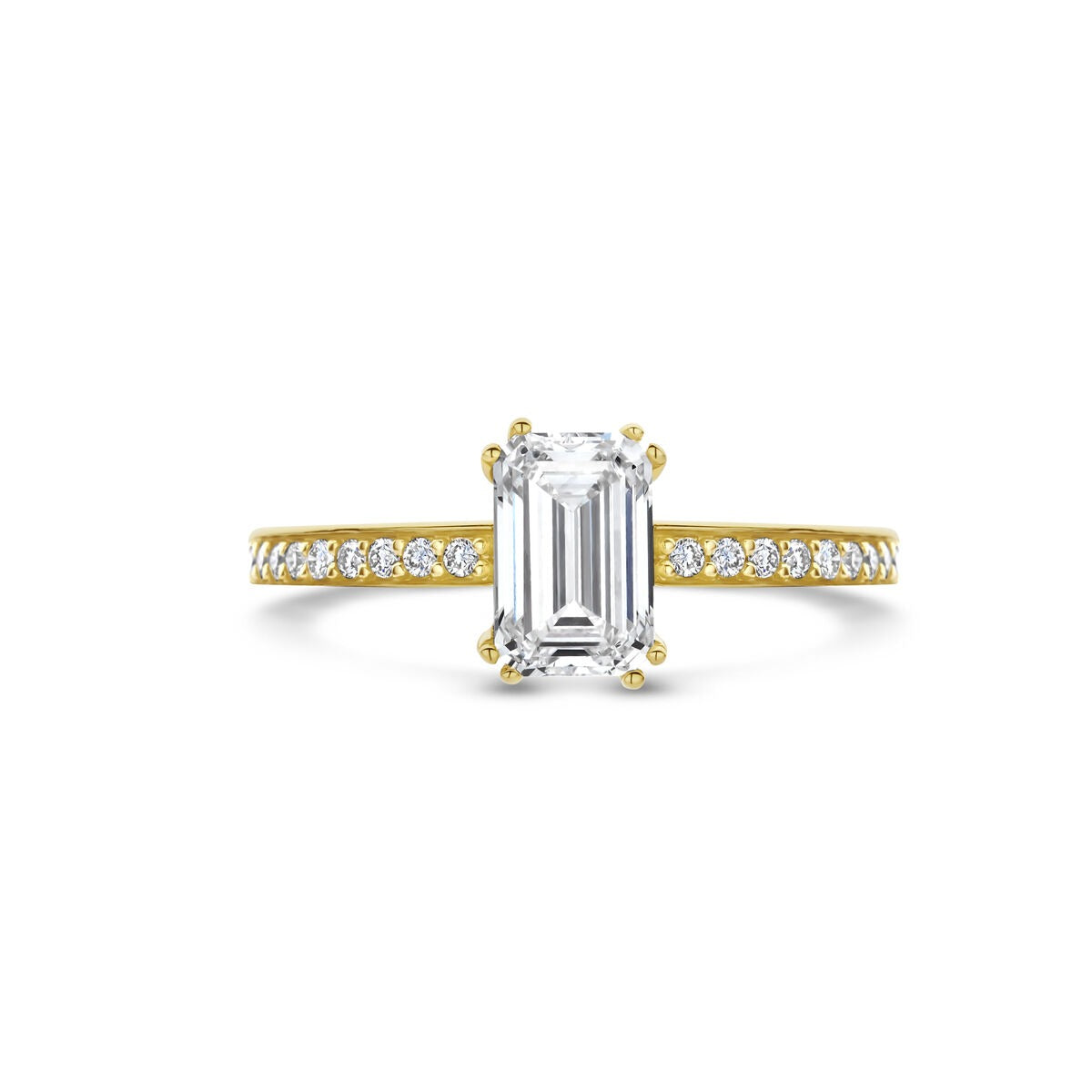 Anillo de mujer de oro con diamante cultivado en laboratorio – 14k oro amarillo