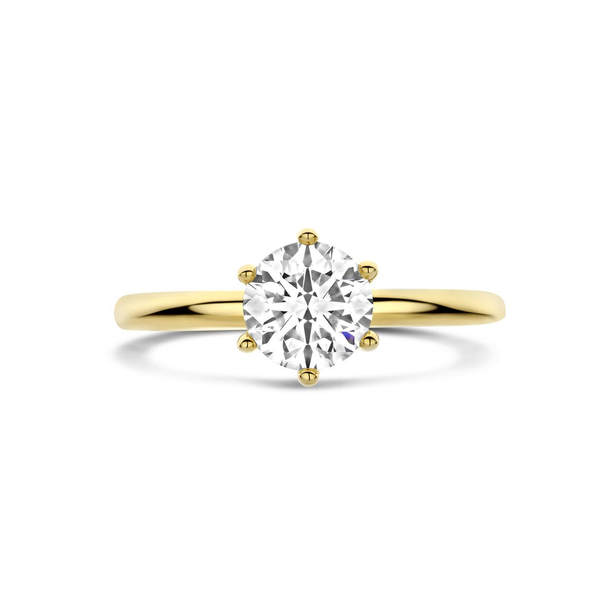 Anillo de mujer en oro amarillo con diamante cultivado en laboratorio – 14k oro amarillo