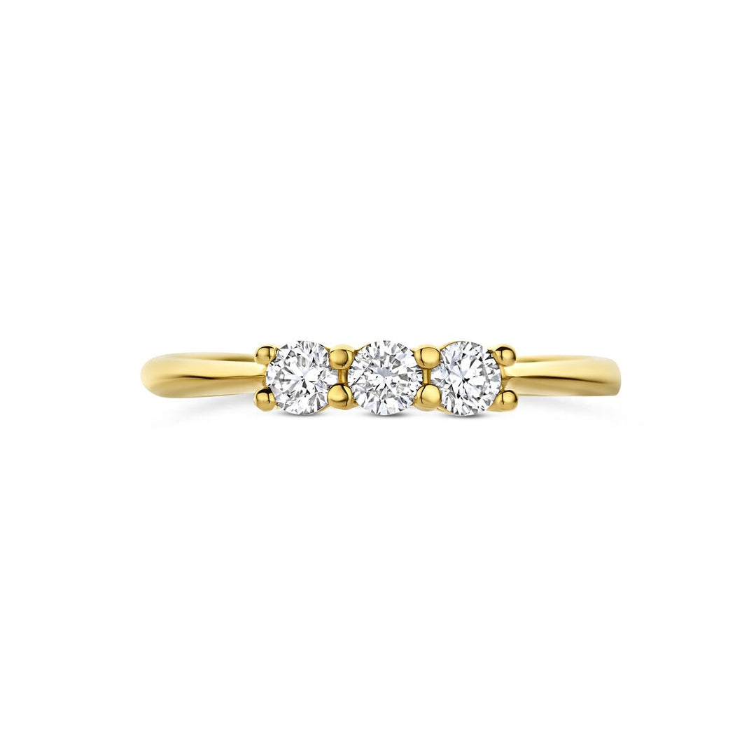 14k Geelgouden ring met lab grown diamant