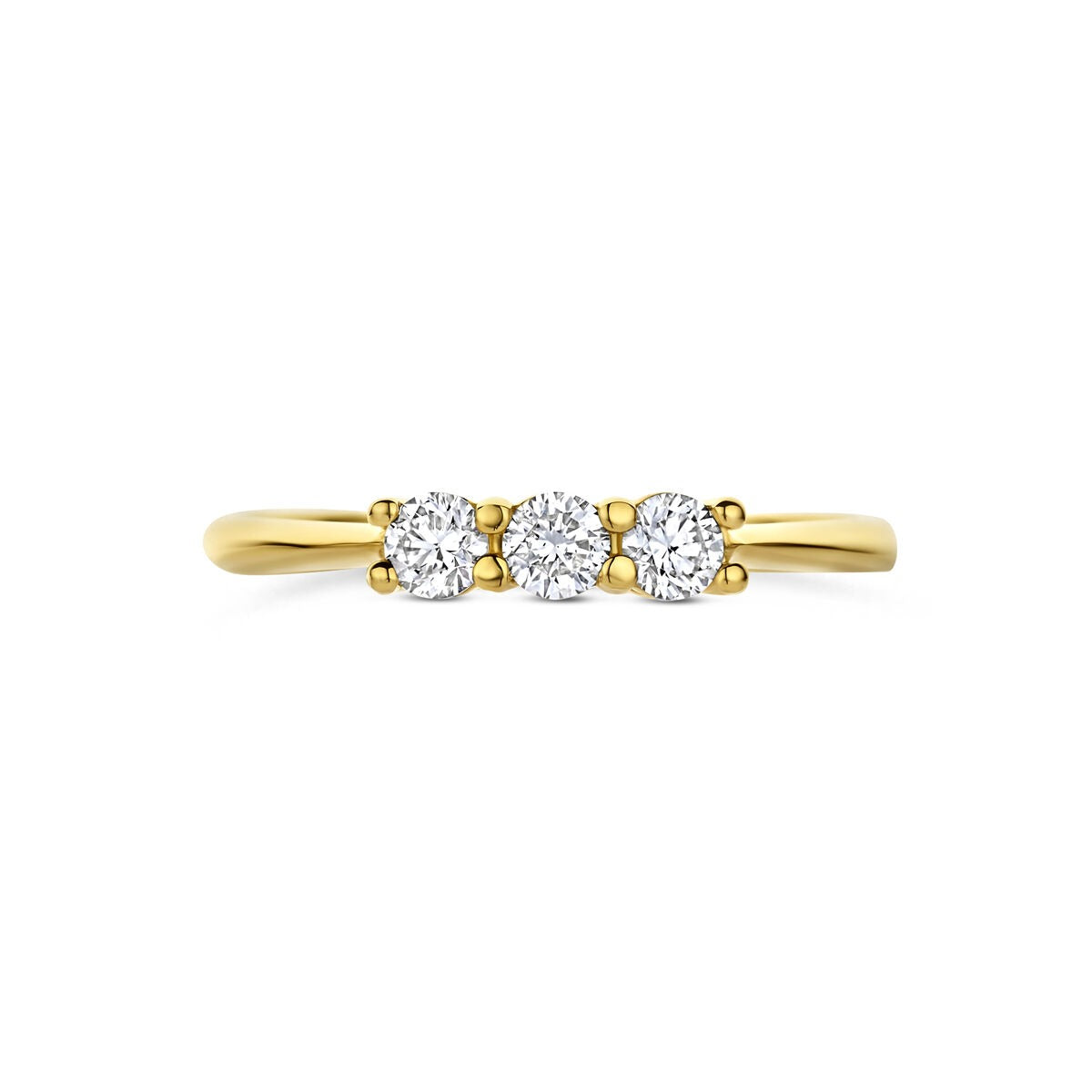 Anillo de oro amarillo de 14k con diamante cultivado en laboratorio