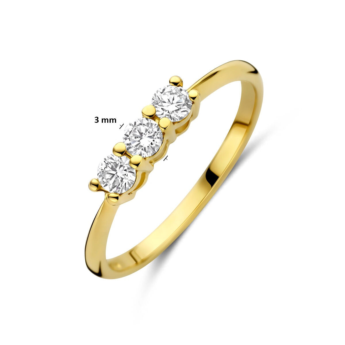 Anillo de oro amarillo de 14k con diamante cultivado en laboratorio