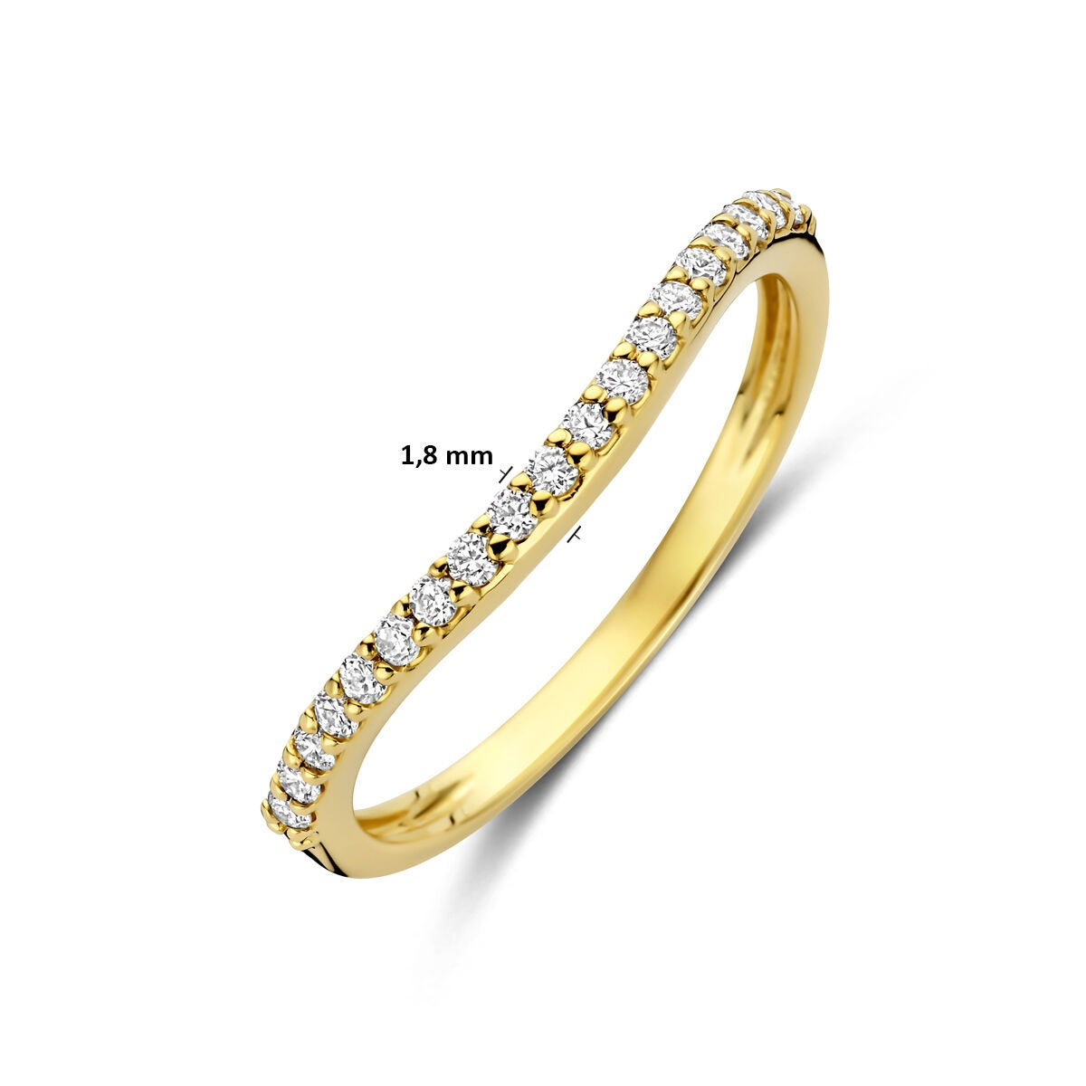 Anillo de oro amarillo de 14k con diamante cultivado en laboratorio