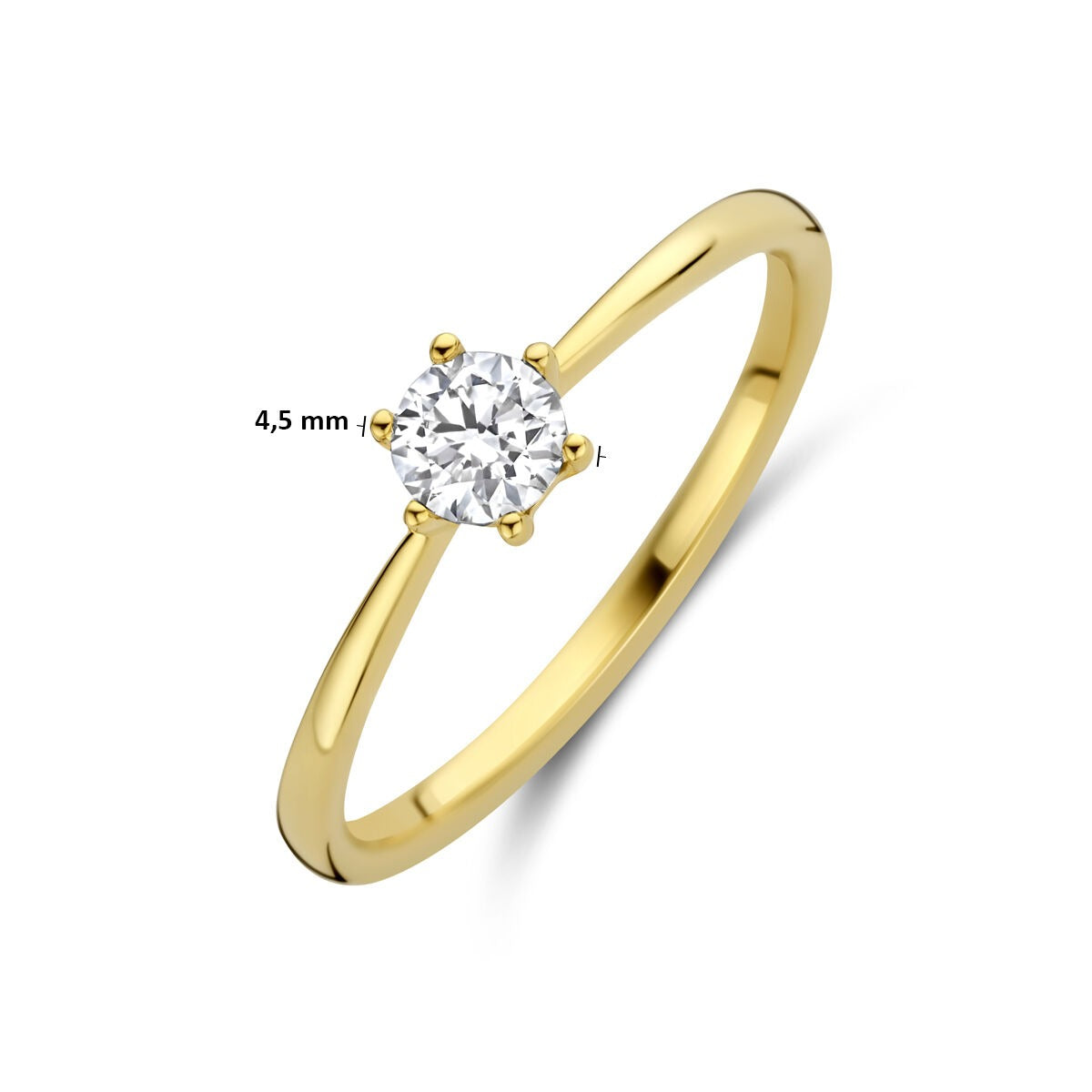 Anillo de mujer en oro con diamante cultivado en laboratorio – 14k oro amarillo