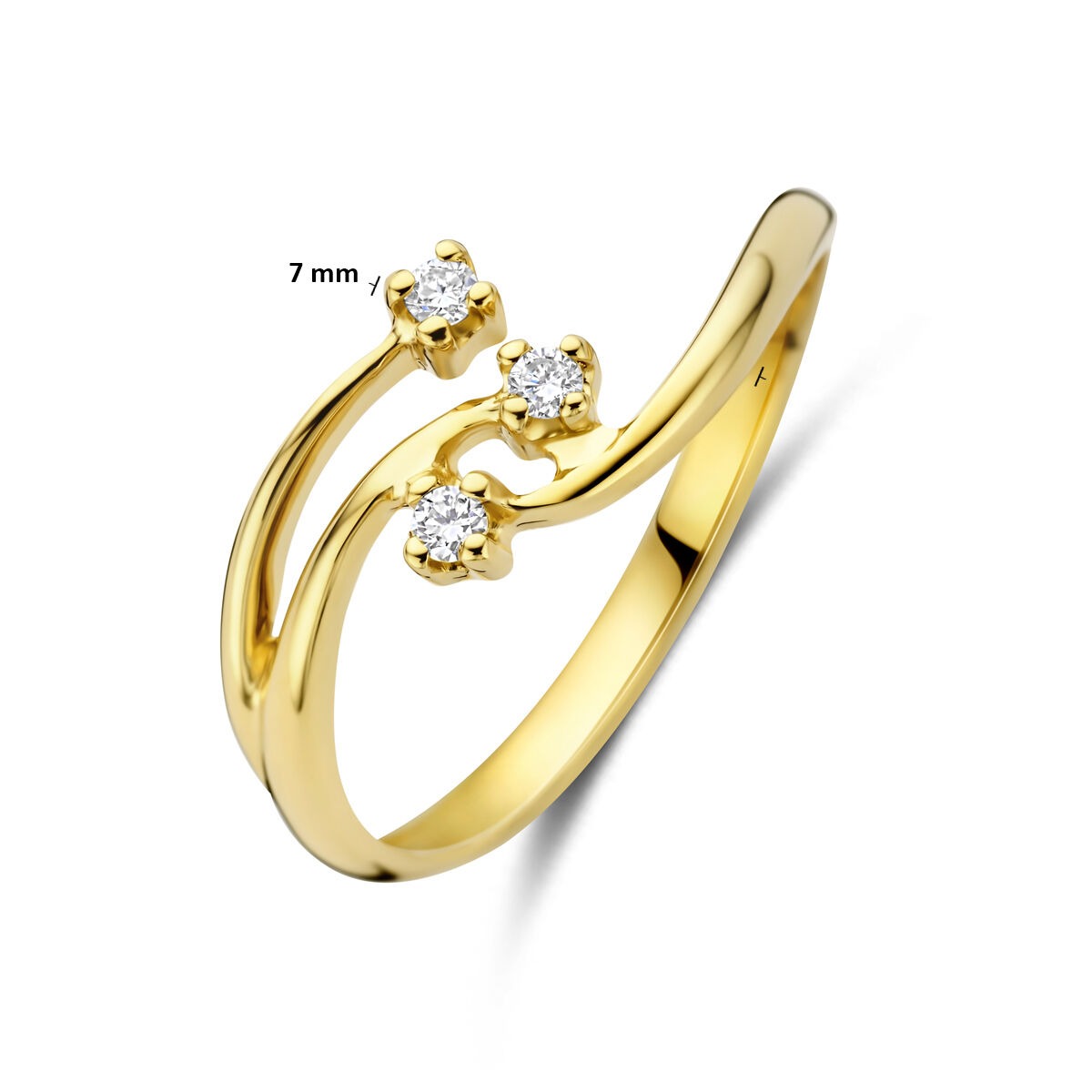 Anillo de oro amarillo de 14k con diamante cultivado en laboratorio