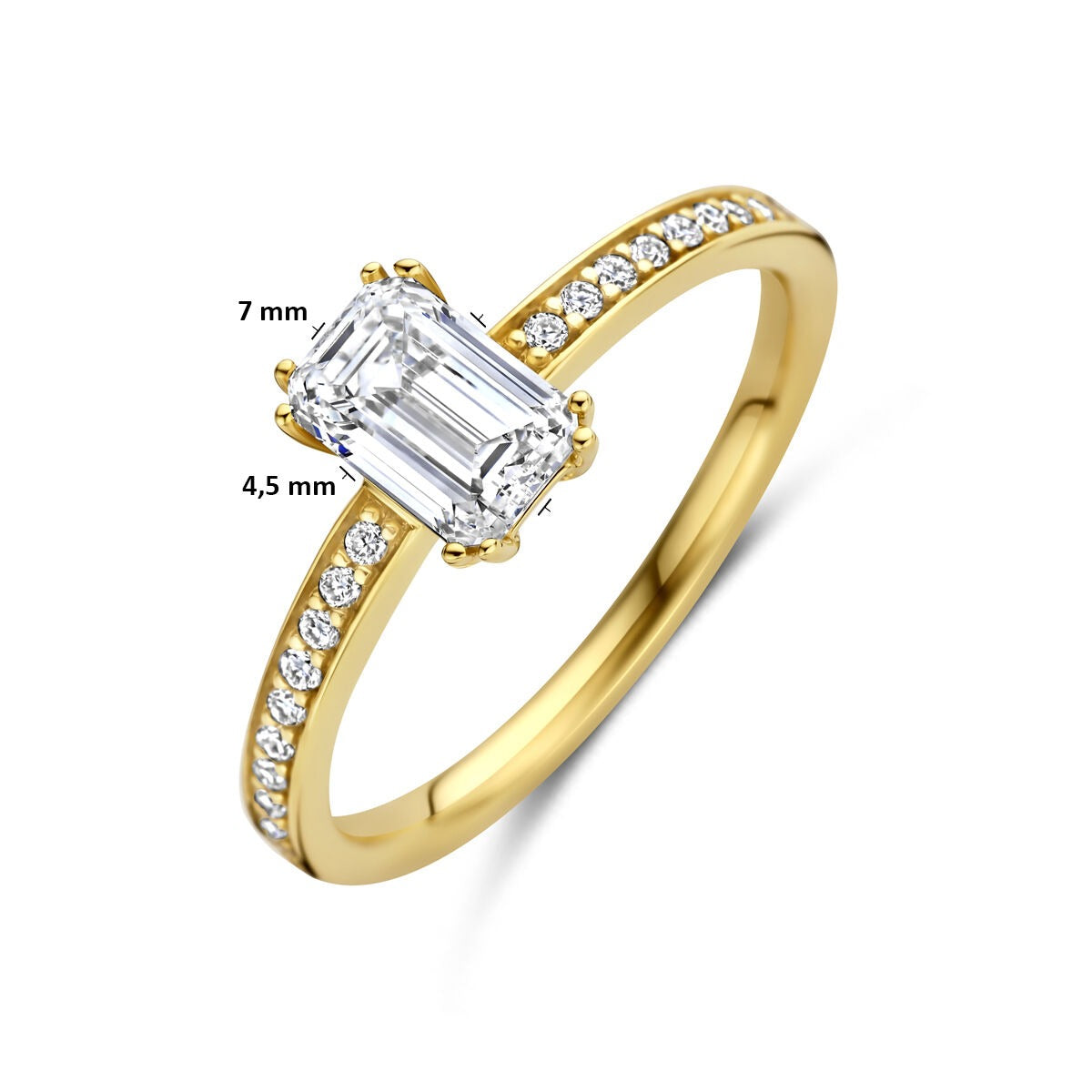 Anillo de mujer de oro con diamante cultivado en laboratorio – 14k oro amarillo