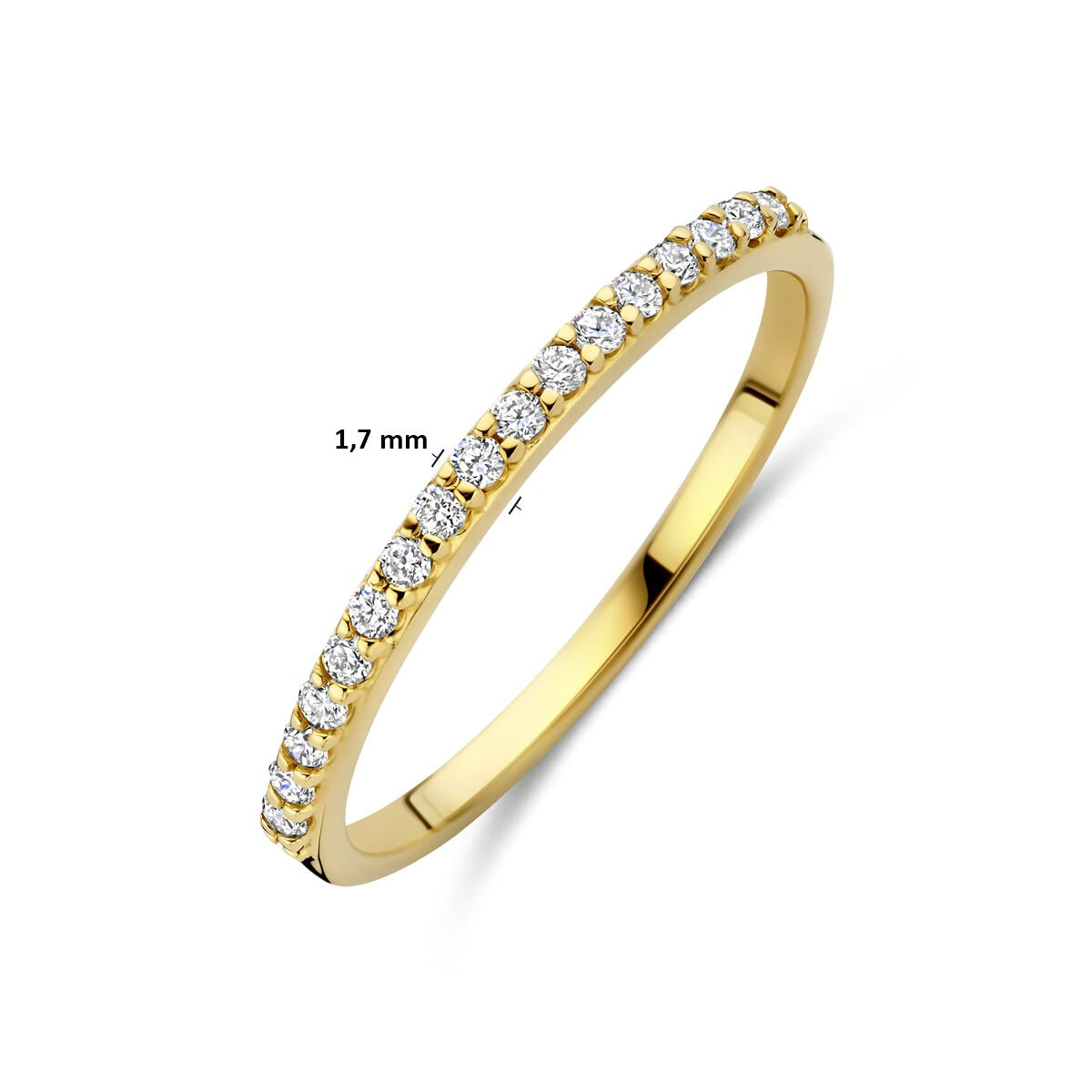 Anillo de oro amarillo de 14k con diamante cultivado en laboratorio