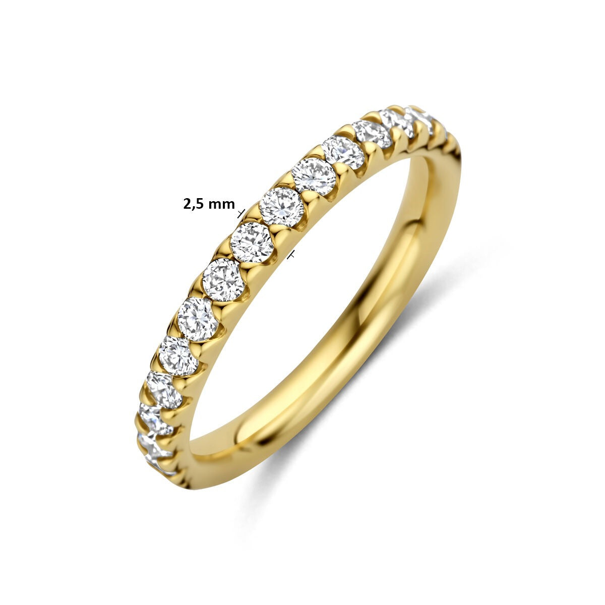 Anillo de mujer en oro con diamante cultivado en laboratorio - 14k oro amarillo