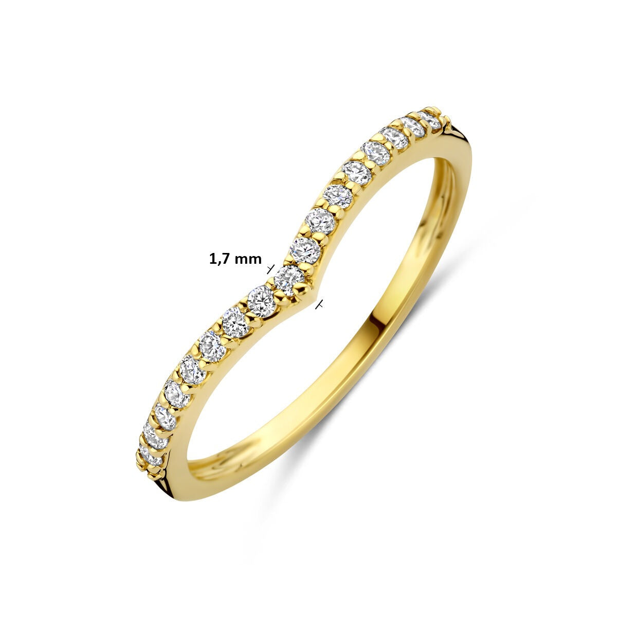 Anillo de oro amarillo de 14k con diamante cultivado en laboratorio