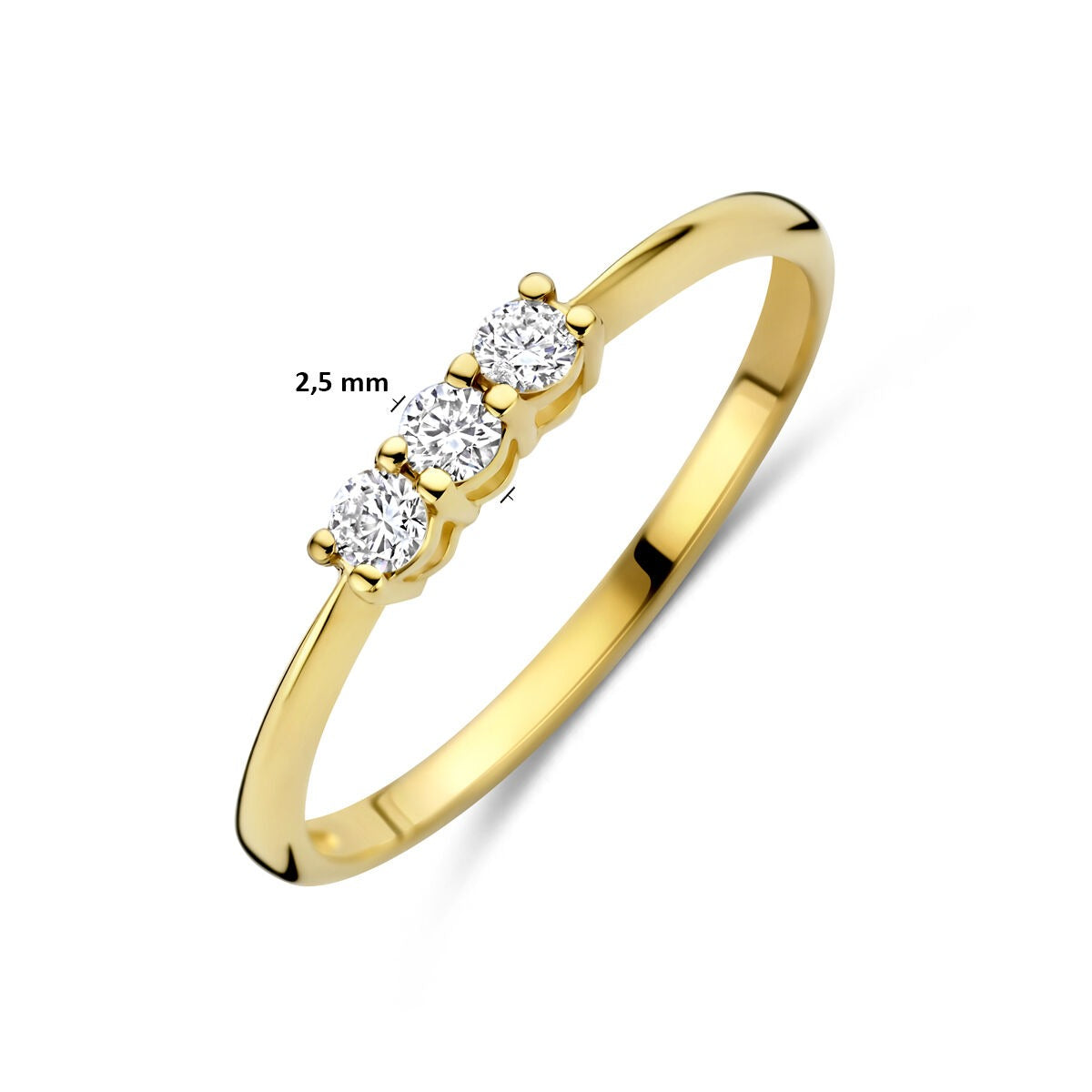 Anillo de oro amarillo de 14k con diamante cultivado en laboratorio