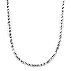 Collar de gourmette de 5,2 mm en plata, con acabado rodiado y diseño entrelazado.