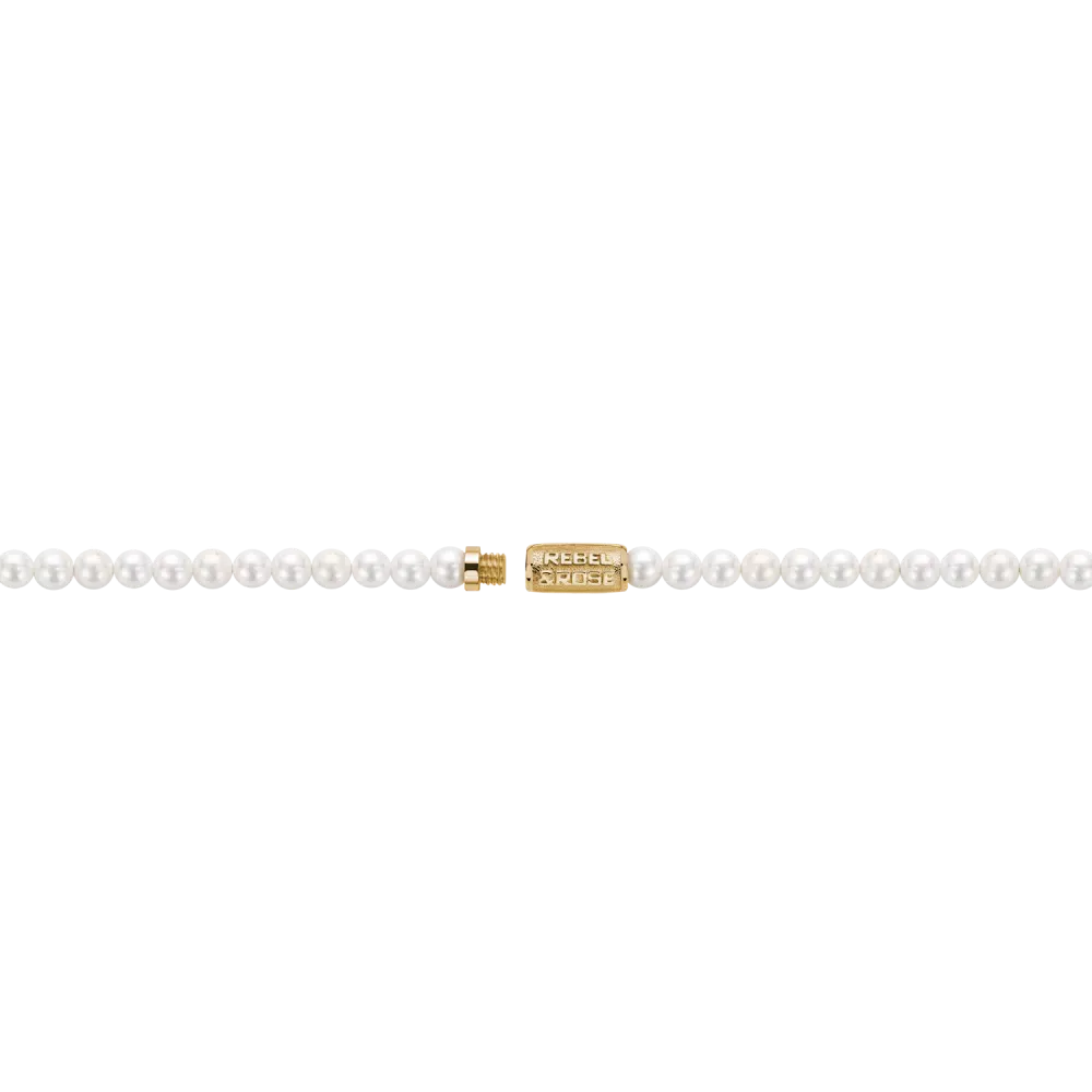 Collar Perla Gema Oro 4mm (38cm)