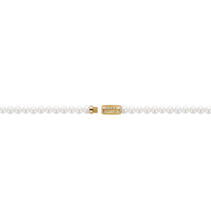 Collar Perla Gema Oro 4mm (38cm)