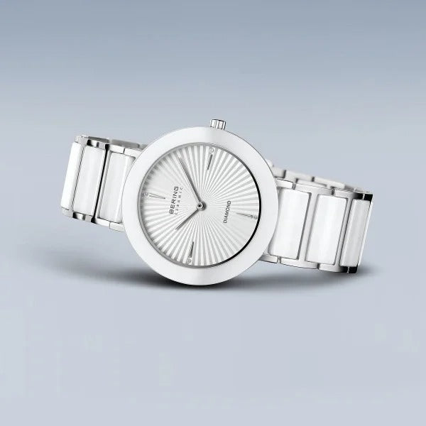 Reloj de mujer – Cerámica, plata con cerámica blanca
