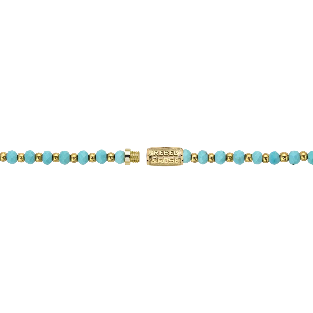 Collar Mezcla Turquesa Oro - 4mm (38cm)
