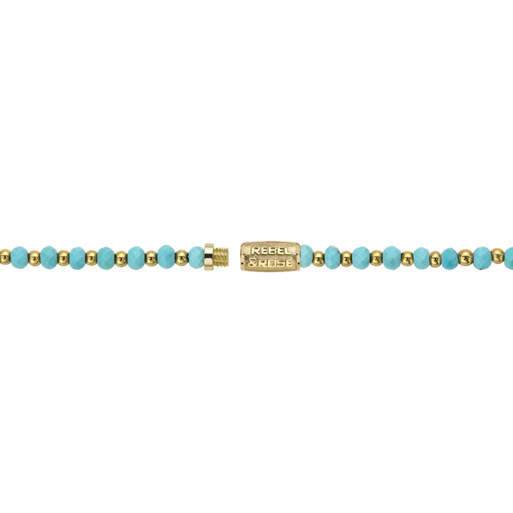 Collar Mezcla Turquesa Oro - 4mm (38cm)