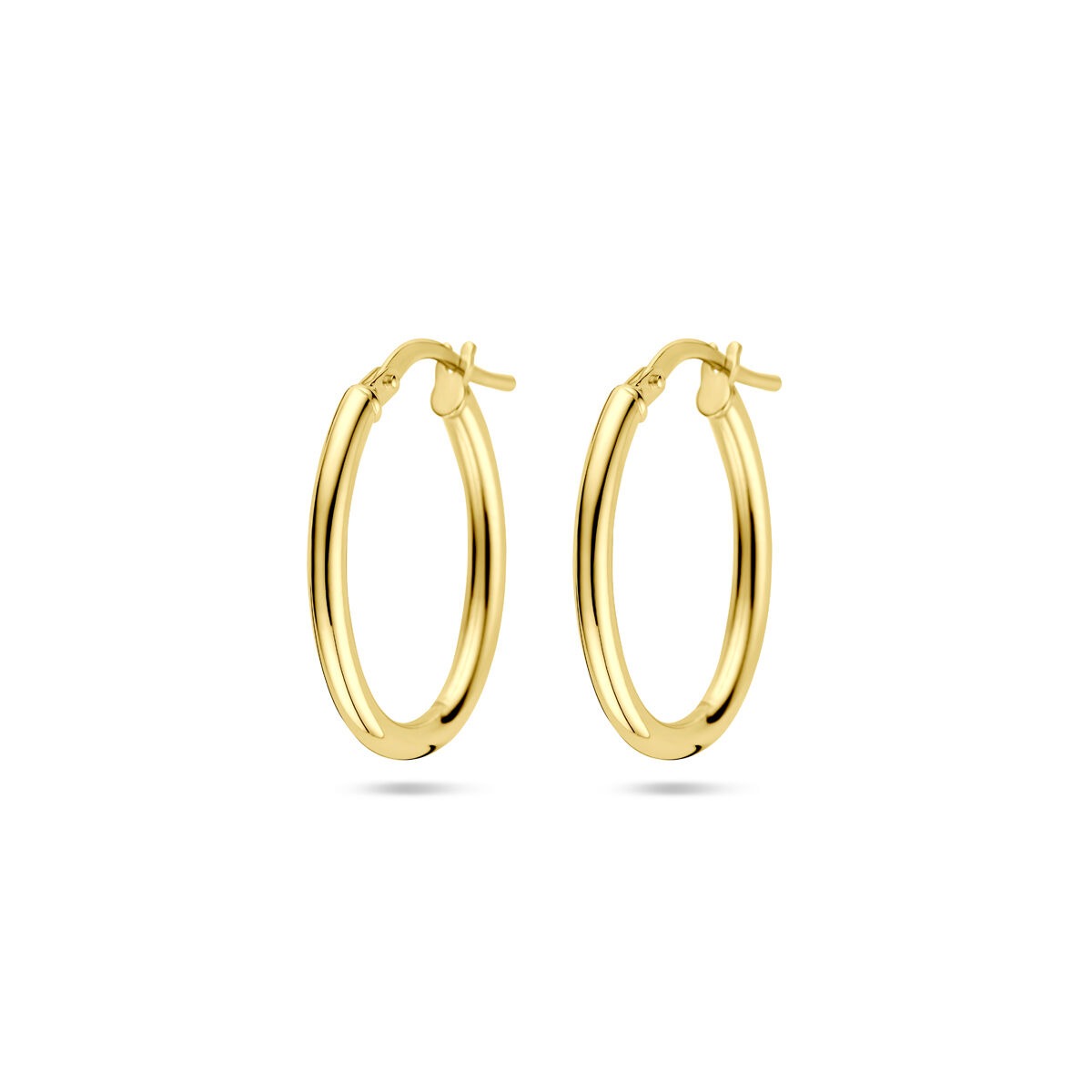 Aros de oro amarillo de 14k con núcleo de plata.
