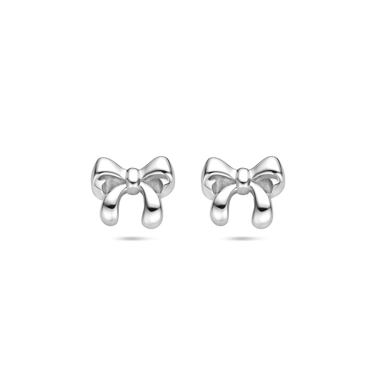 Pendientes de lazo de plata rodiada de 8x9.5mm.