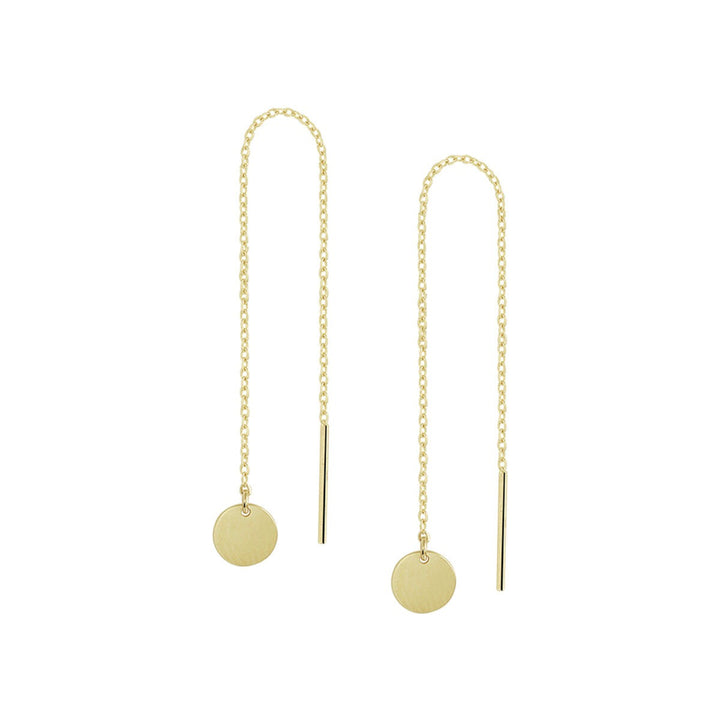 Gouden doortrekoorbellen met rondje – 14k