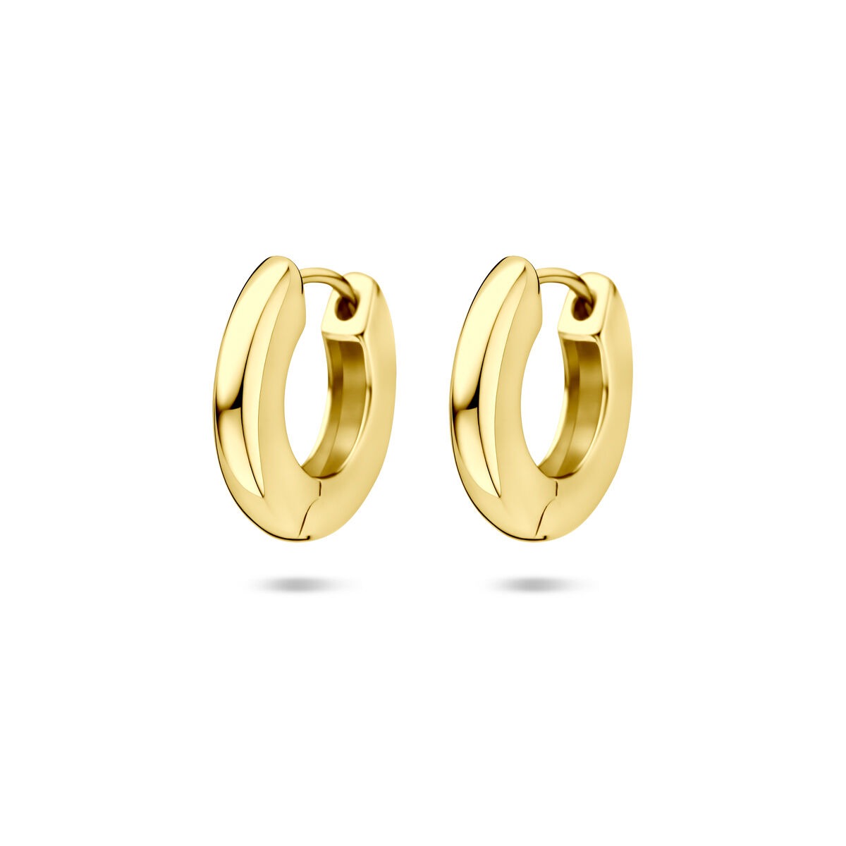 Pendientes de aro de plata 925 con baño de oro, de 15,5 mm de diámetro.
