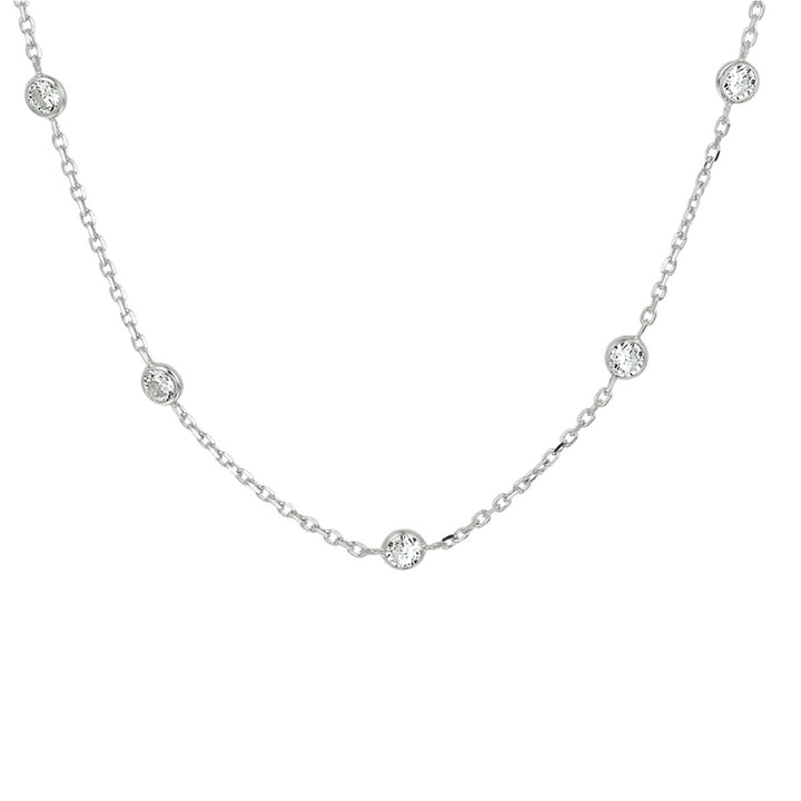 Zilveren anker collier met zirkonia – gerhodineerd 925 zilver