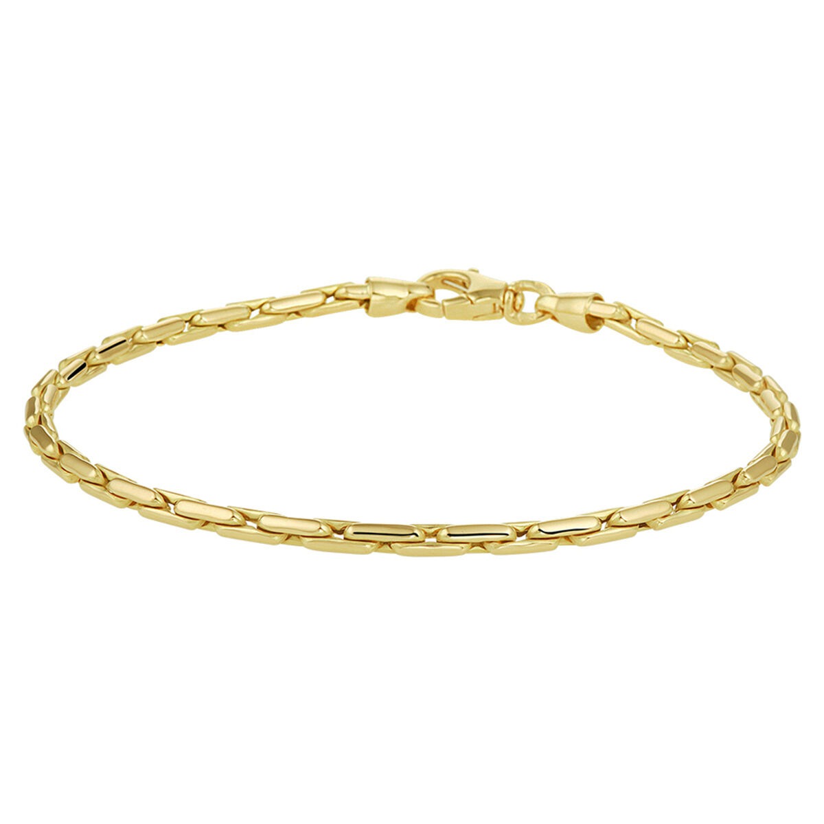 Pulsera de oro amarillo de 9 quilates con eslabones en forma de Cardano.