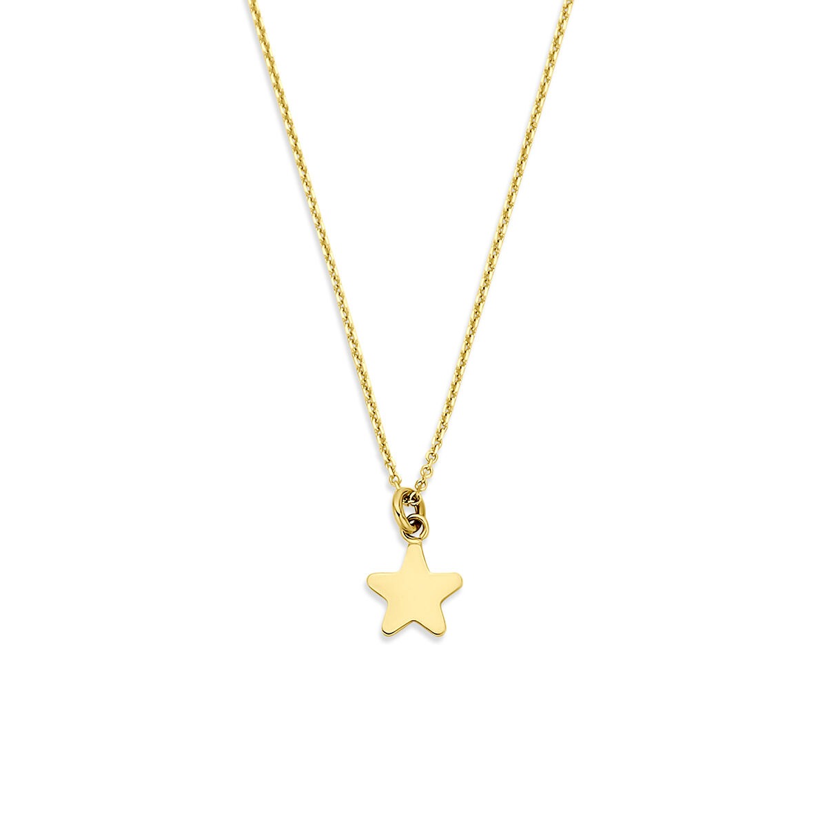 Geelgouden ketting met een stervormige hanger.
