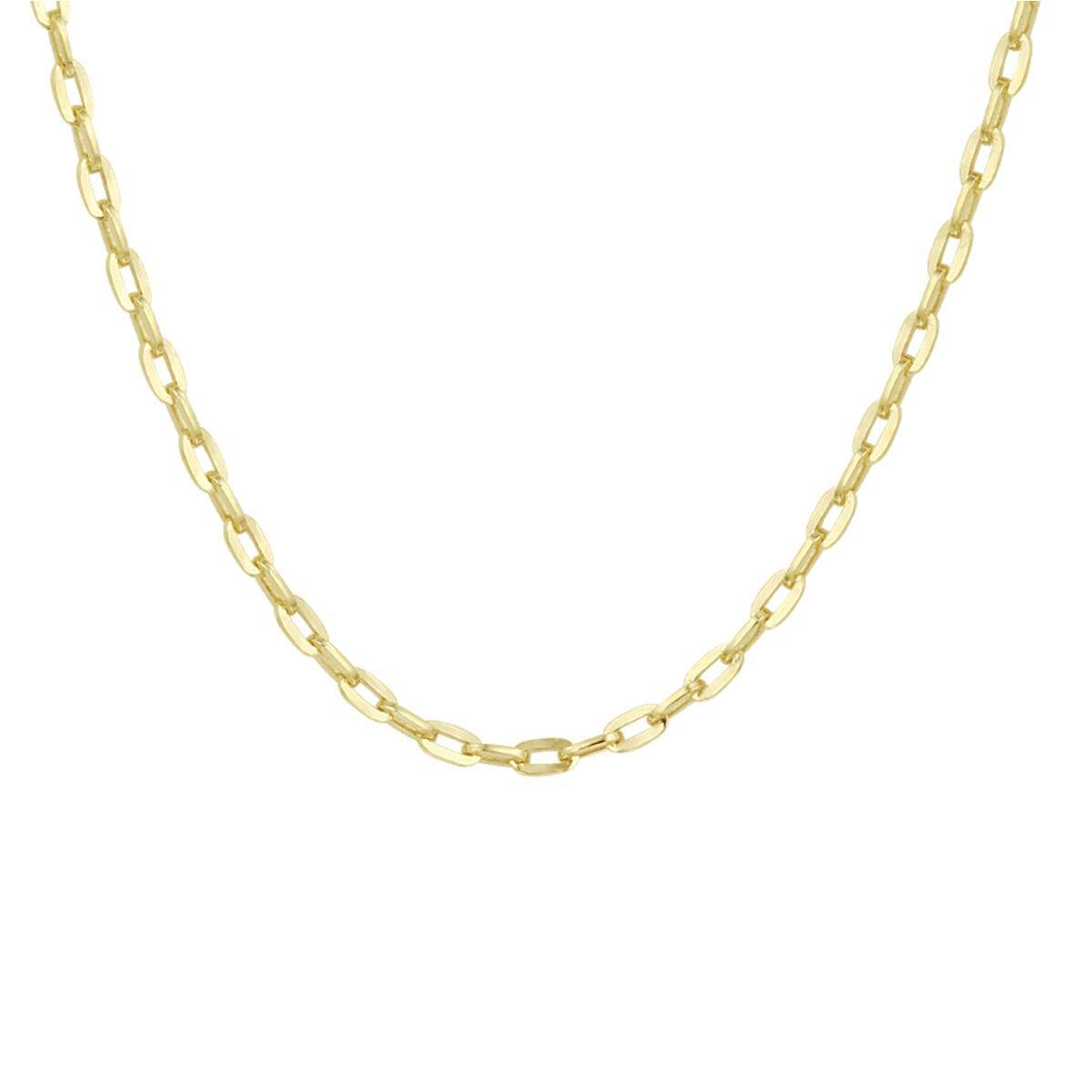 Geelgouden anker collier met een schakelsysteem in een stevige, rechte vorm.