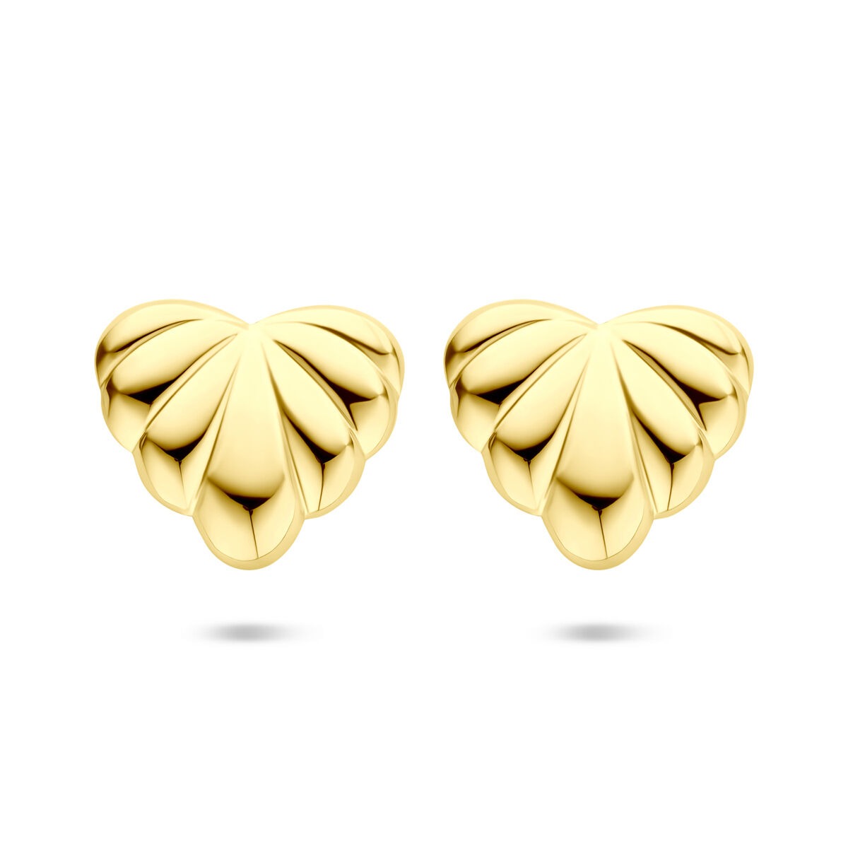 Pendientes de botón chapados en oro 25x29mm – forma de corazón