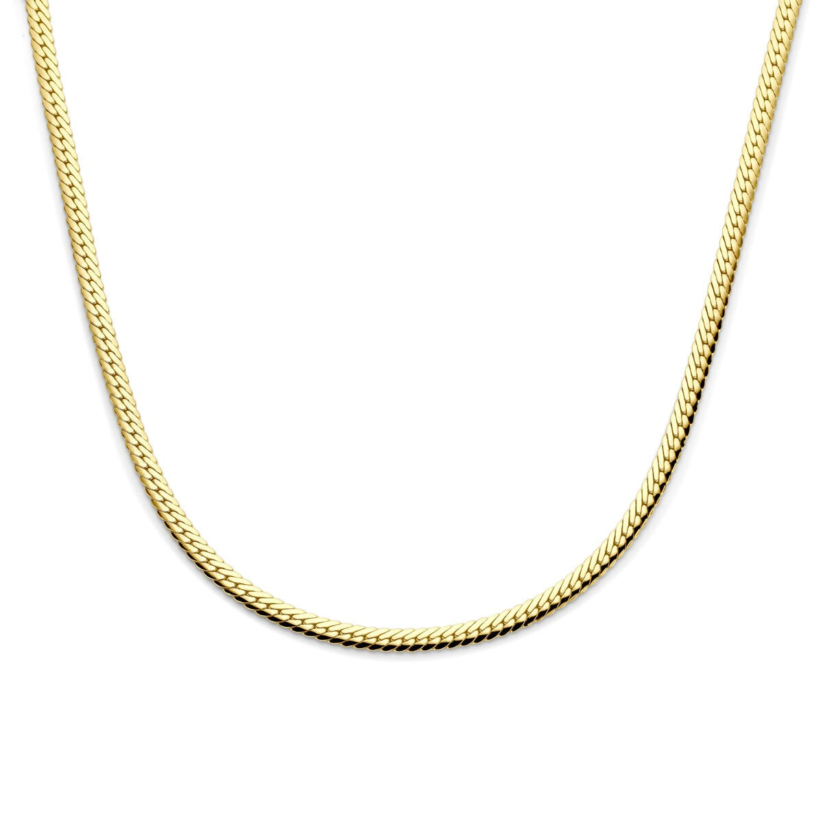 Cadena gourmette dorada de plata 925 con baño de oro amarillo.