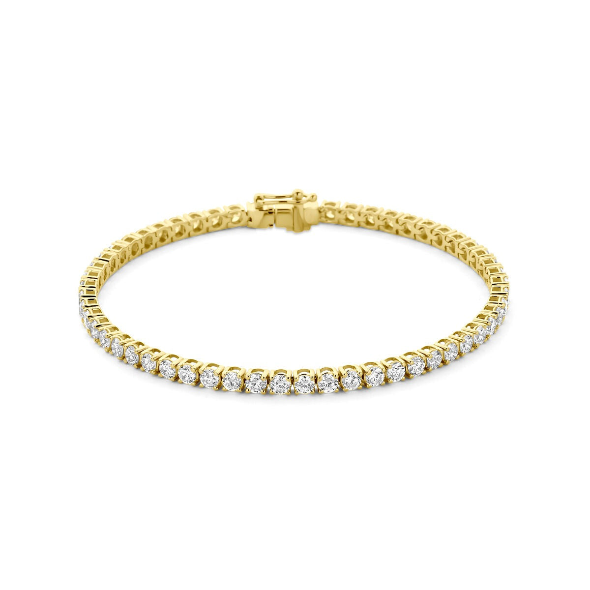 Pulsera de tenis de oro de 14k con diamantes cultivados en laboratorio.