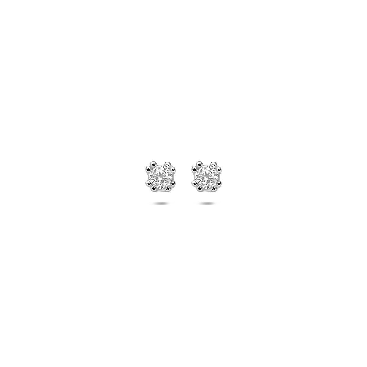 Pendientes de primera puesta de plata 925 con circonitas brillantes.