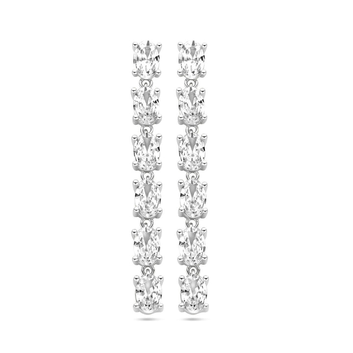 Gerhodineerd zilveren oorhangers met zirkonia 44mm
