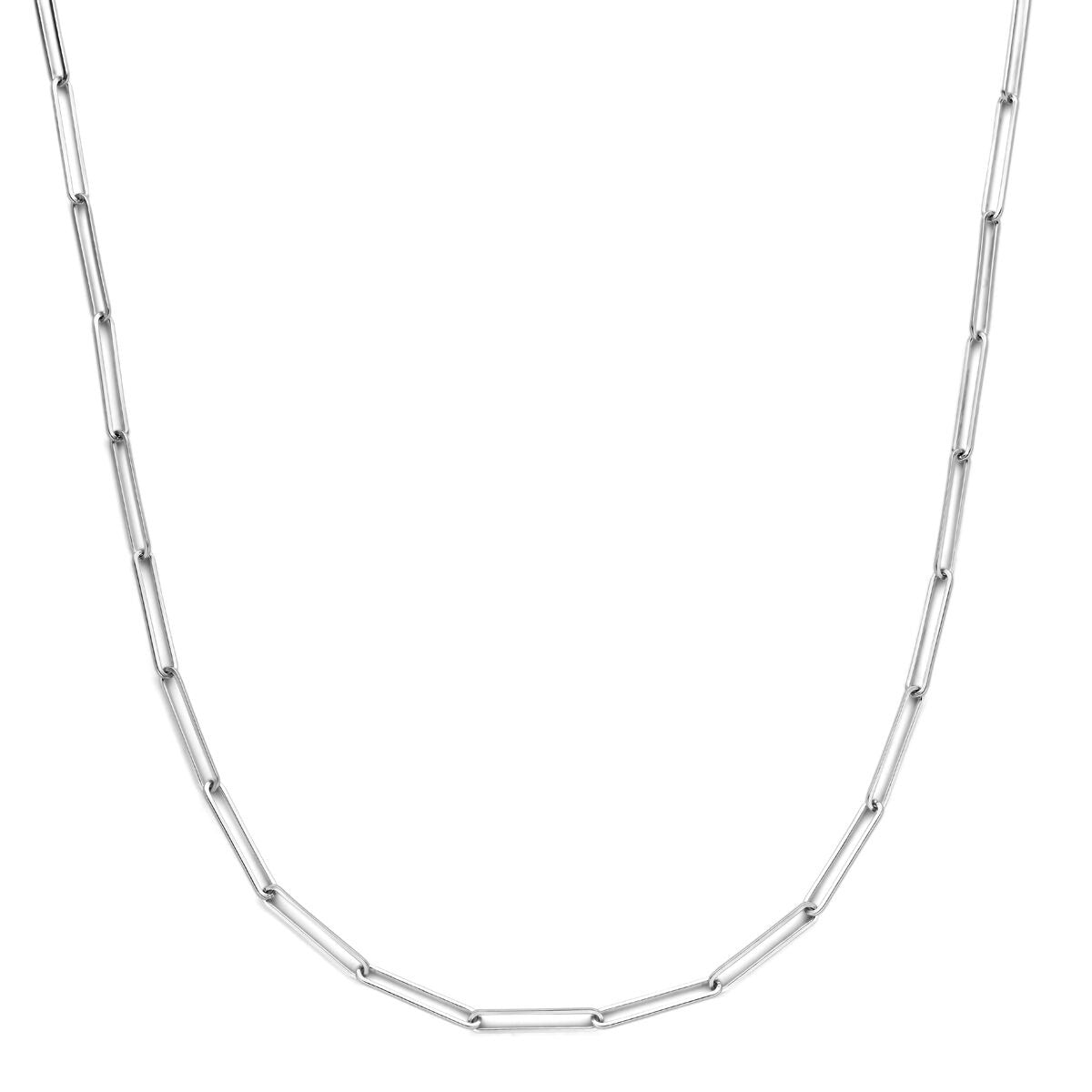 Collar de ancla de plata rodiada de 45 cm y 3,6 mm de grosor.