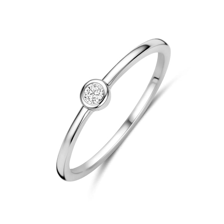 Gerhodineerd 925 zilveren ring met zirkonia