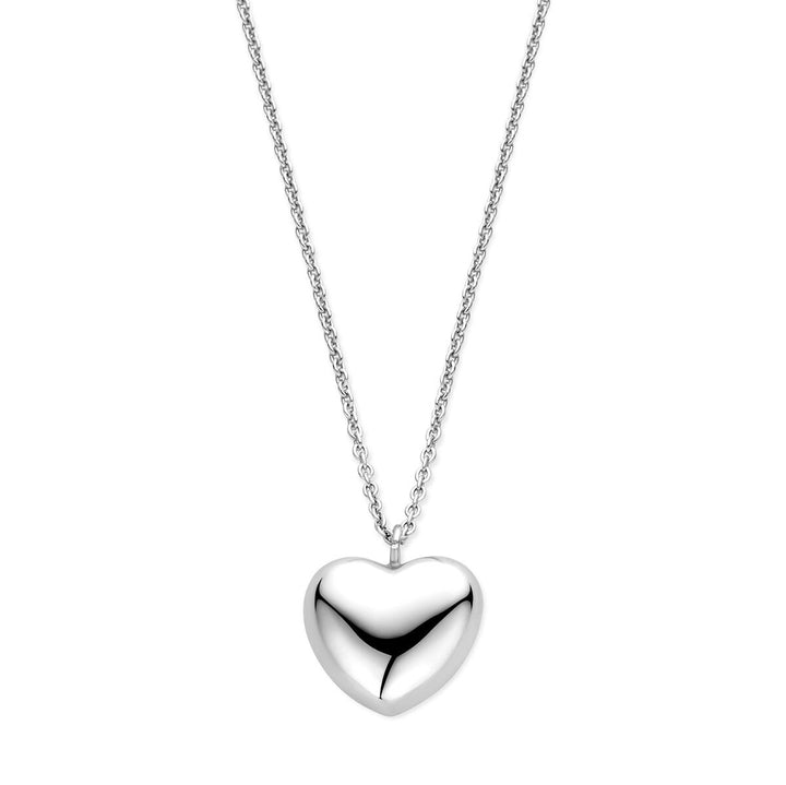 Gerhodineerd zilveren collier met hart – 42 tot 47 cm
