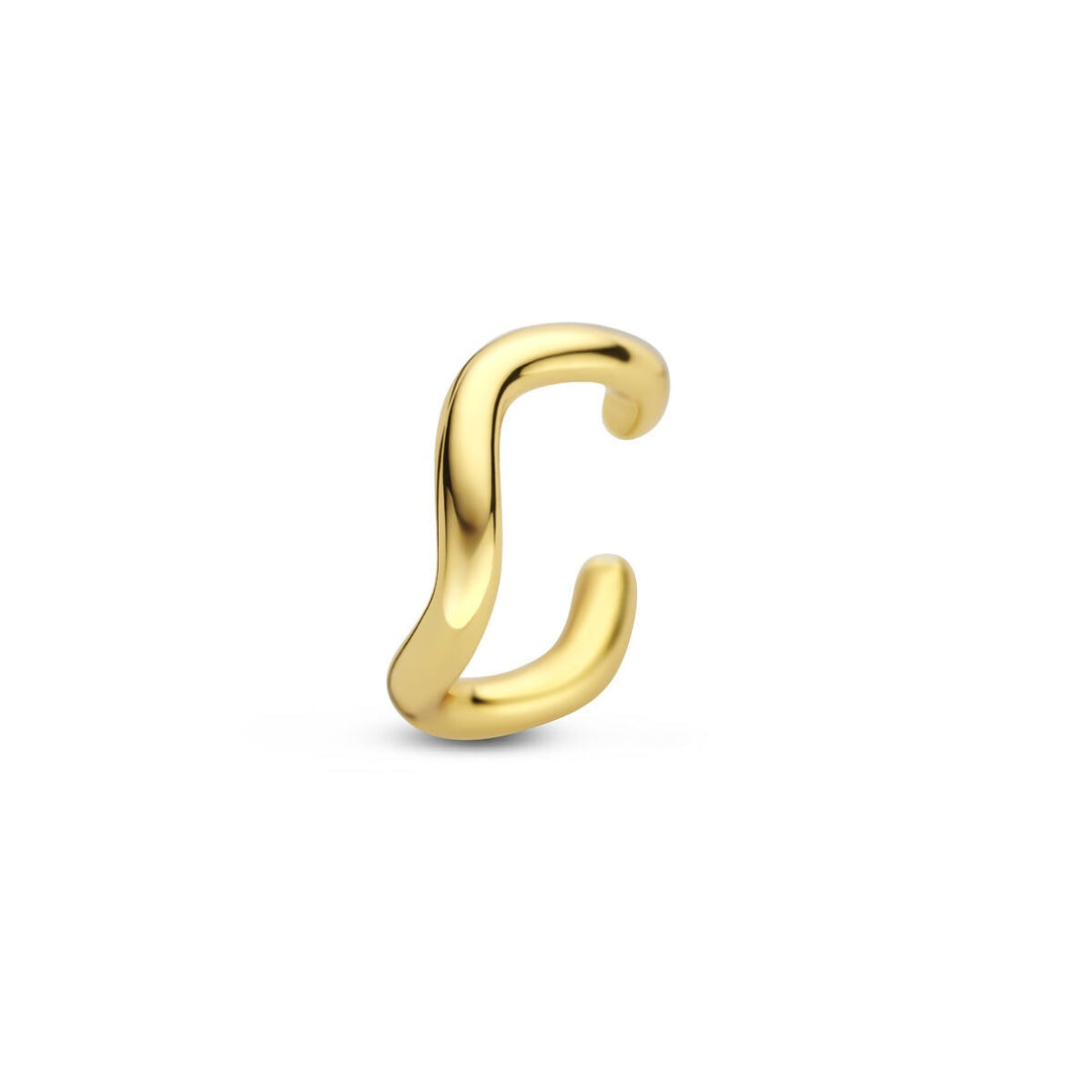 Verguld zilveren ear cuff – minimalistisch gouden accent zonder piercing