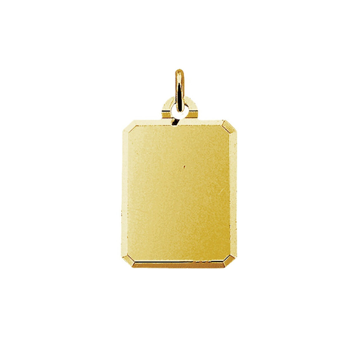 14k geelgouden graveerhanger rechthoek
